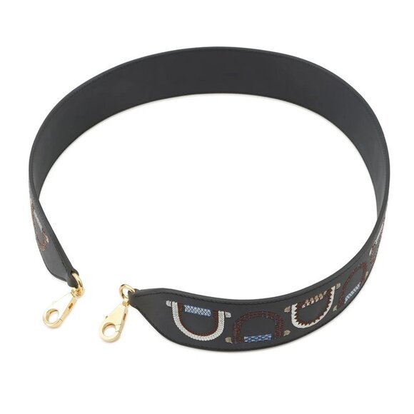 HERMES Bandouliere Size 2"/33.5" Swift Leather/Canvas Blue Indigo/Blue Saphir - Picture 4 of 11